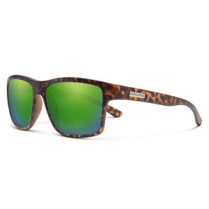 Suncloud ATeam Sunglasses Polarized in Matte Tortoise with Green Mirror